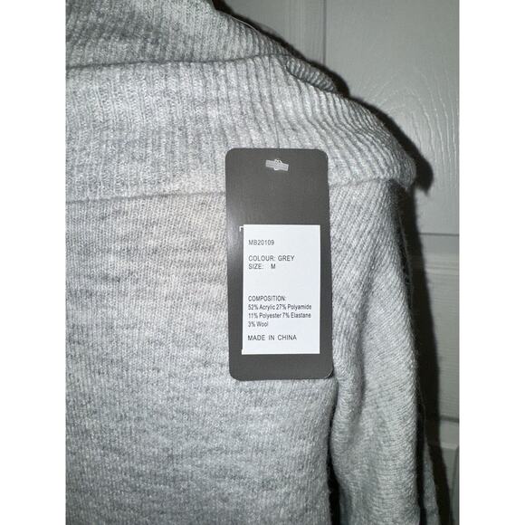 NEW WOOLEN BLOOM GRAY COWL TURTLENECK LONG SLEEVE SWEATER WOMENS SZ MEDIUM - Picture 4 of 5